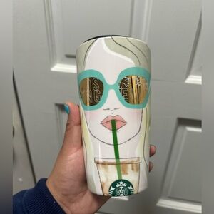 Starbucks Los Angeles Girl Tumbler 12oz Ceramic Travel Mug Blonde Sunglasses